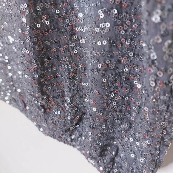 INC International Concepts Silver Gray Sequin Dressy Top XL - Picture 4 of 6